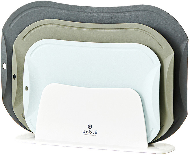 도블레 칼집 나지 않는 도마세트 모던, 1세트, 도마 소 스카이블루 + 중 카키 + 대 차콜 + 거치대