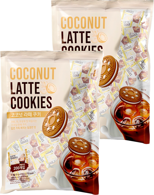 코코넛 라떼 쿠키, 1kg, 2개