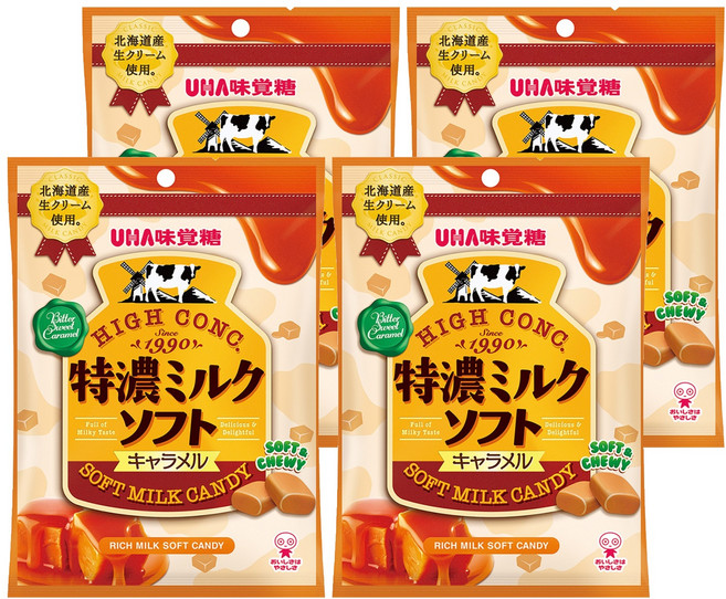 UHA 味覺糖 特濃軟糖 焦糖味, 70g, 4包