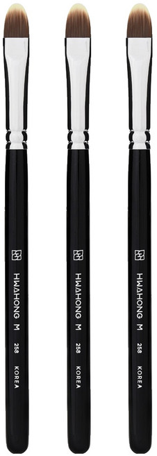 화홍엠 258 컨실러 브러쉬, 블랙, 3개