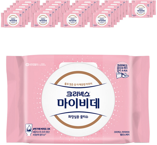 마이비데 벨런스케어 화장실용 물티슈 캡형, 55g, 40매, 27개