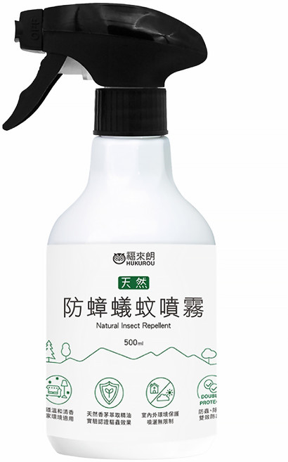 HUKUROU 福來朗 防蟑蟻蚊噴霧 天然精油萃取, 500ml, 1瓶