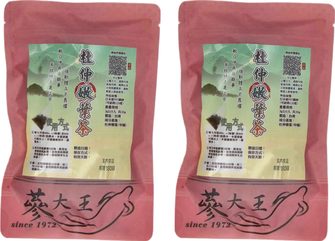 篸大王 拉絲杜仲嫩葉茶包, 3g, 10包, 2袋