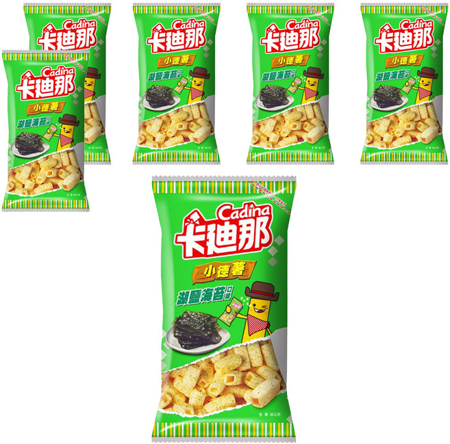 Cadina 卡迪那 小德薯 湖鹽海苔口味, 36g, 6包