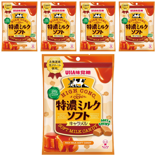 UHA 味覺糖 特濃軟糖 焦糖味, 70g, 5包