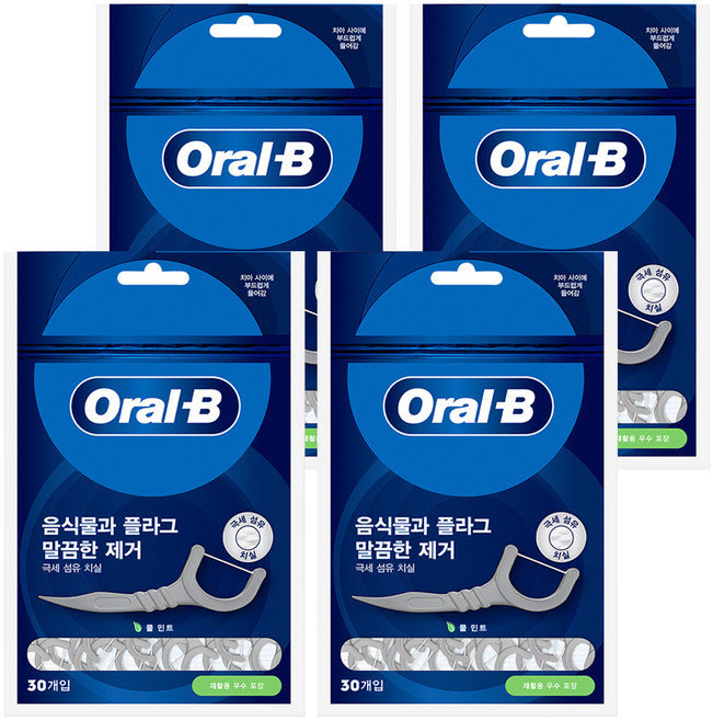 오랄비 일회용 치실, 30개입, 4개