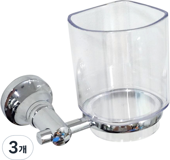 네모네모 양치컵 + 컵대 세트, 혼합색상, 3개