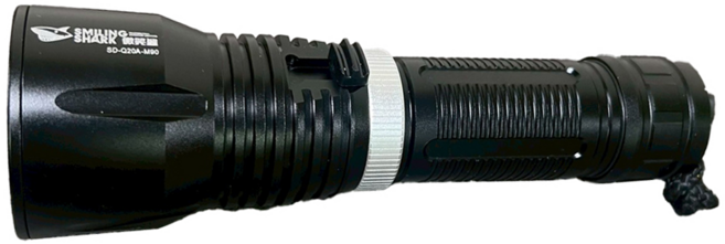 SMILING SHARK 微笑鯊 強光潛水手電筒 短款 SDQ20A, 1個, 黑色