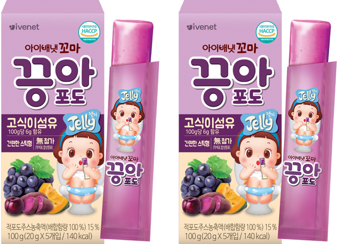 아이배냇 꼬마 끙아젤리 포도, 2개, 포도맛, 100g