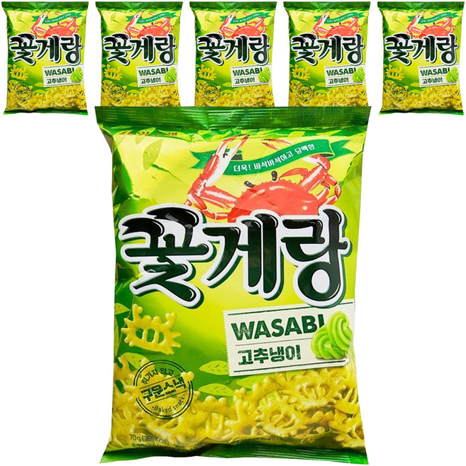 Binggrae 螃蟹餅乾 芥末口味, 70g, 6包