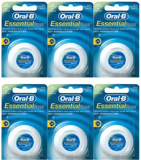 오랄비 왁스 치실 민트향, 50m, 1개입, 6개