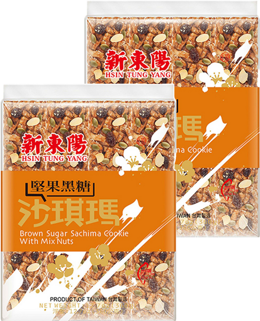 新東陽 堅果黑糖沙琪瑪, 360g, 2袋