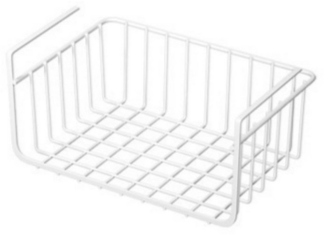 블랙메이드 주방 수납장 상부장 선반 바구니 걸이, 화이트, 1개