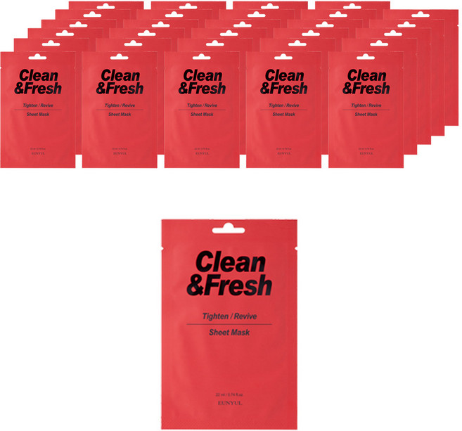 은율 클린 & 프레쉬 타이튼 리바이브 시트 마스크, 60개, 1개입