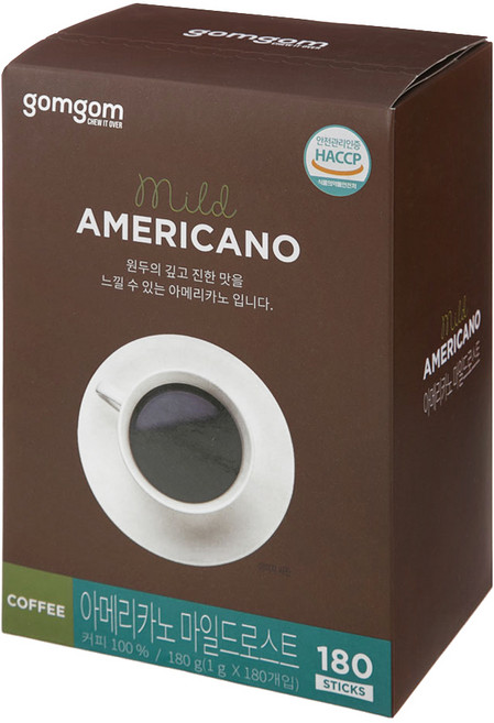 곰곰 아메리카노 마일드로스트, 1g, 180개입, 1개