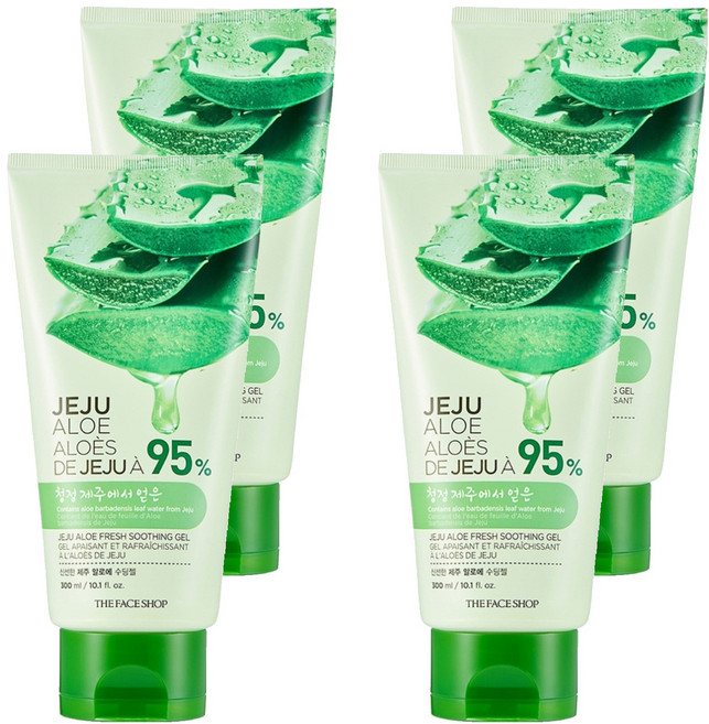 더페이스샵 신선한 제주 알로에 수딩젤, 300ml, 4개