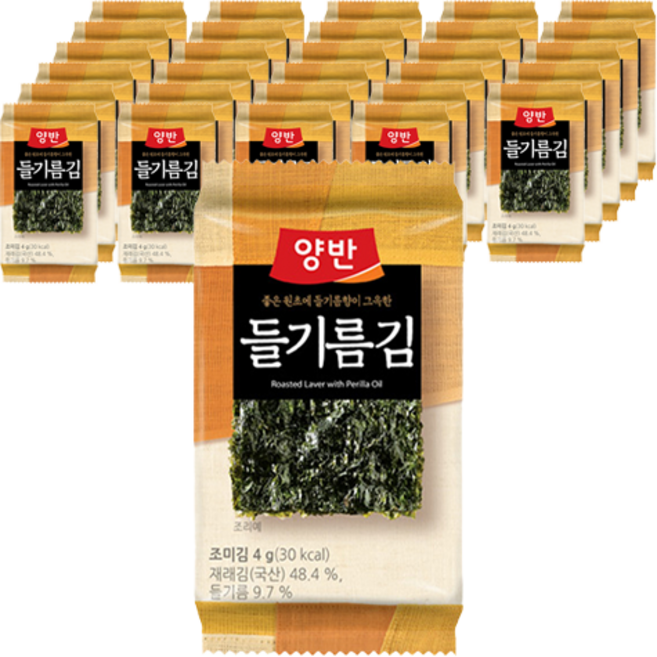 양반 들기름김 식탁, 4g, 32개