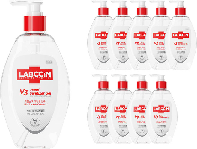 랩신 V3 새니타이저 겔, 500ml, 10개