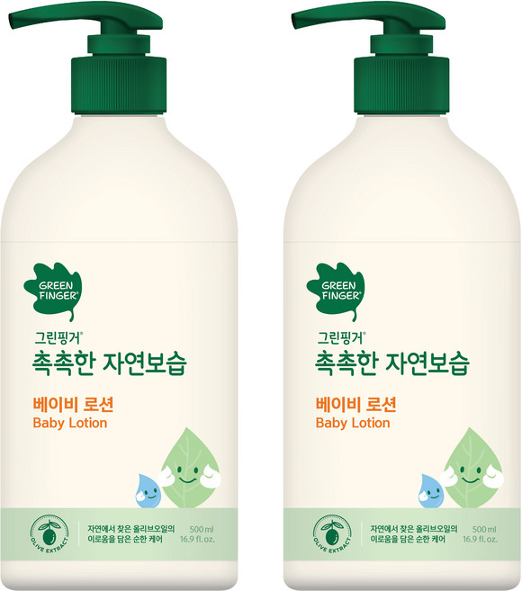 그린핑거 촉촉한 자연보습 베이비로션, 500ml, 2개