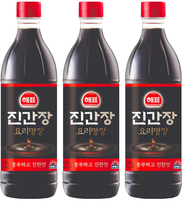 해표 진간장, 500ml, 3개