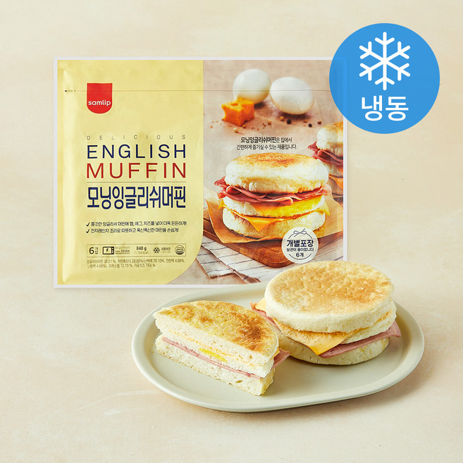 삼립 모닝 잉글리쉬 머핀 6개입 (냉동), 840g, 1개