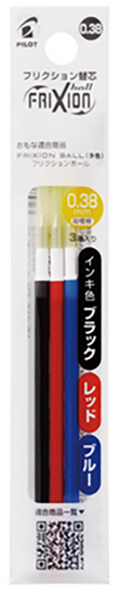 파이롯트 프릭션 볼 슬림 리필심 0.38mm, 3색, 3개