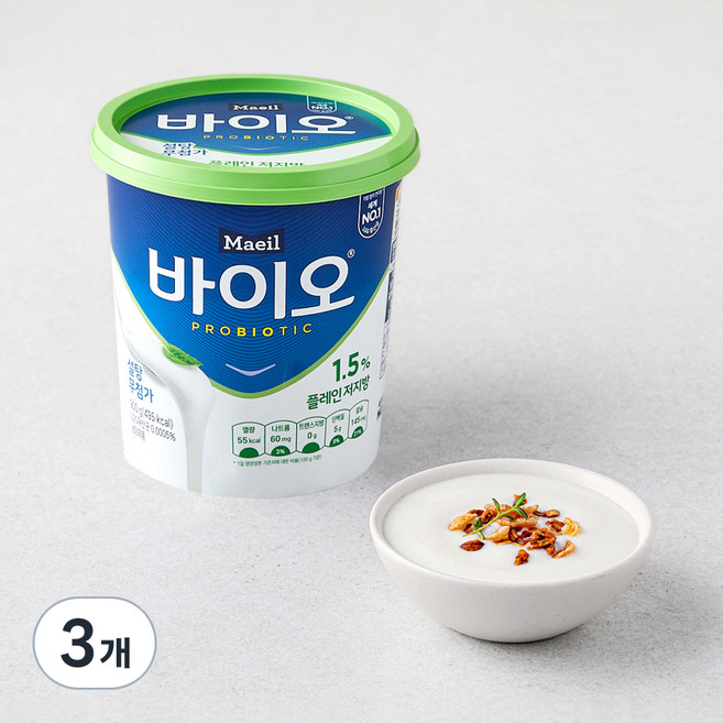 매일바이오 매일 플레인 저지방, 900g, 1개입, 3개