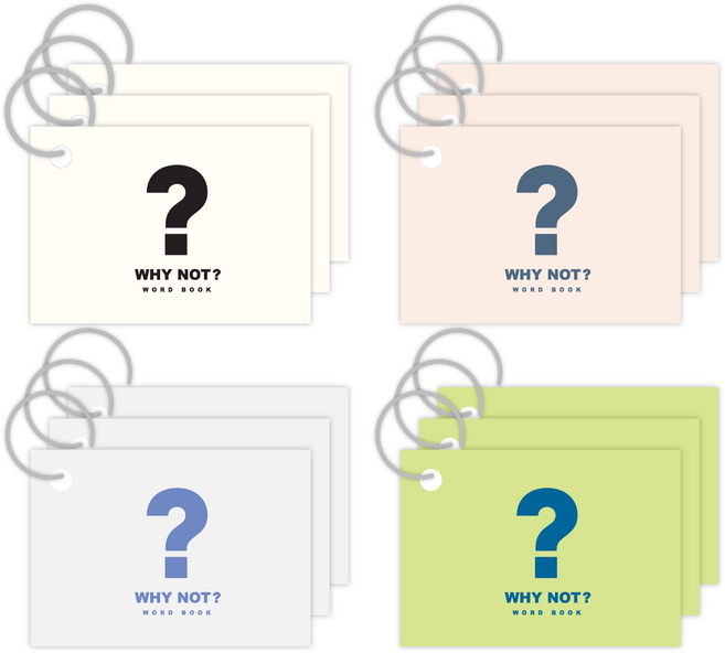 위드나 물음표 두꺼운 무줄 링 단어장 4종 x 3p 세트 23-6076 90매, 아이보리, 핑크, 그레이, 그린, 1세트