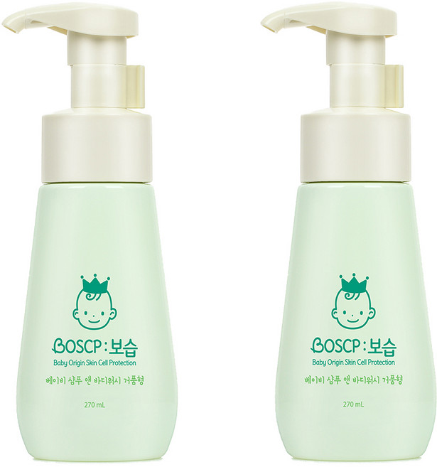 보습 베비언스 베이비 샴푸 앤 바디워시 거품형, 270ml, 2개