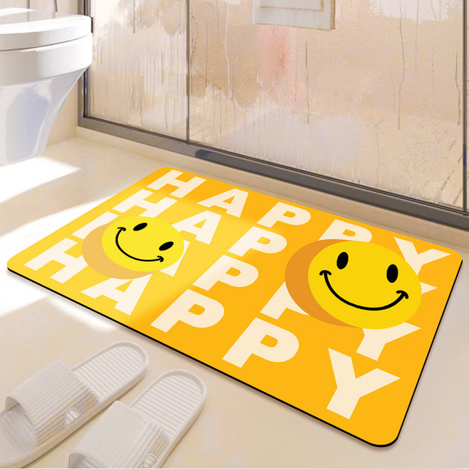 비욘드리빙 굿스마일 빨아쓰는 규조토 발매트, HAPPY*4