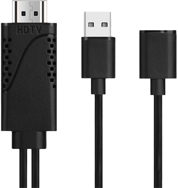 MAX+ 蘋果/安卓通用 HDTV高畫質影音電視傳輸線 (黑) 支援iOS最新系統 高速傳輸 強悍散熱, 單一商品, 1條