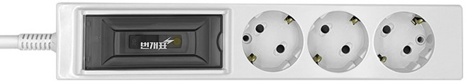 번개표 고용량 누전 과부하 차단 멀티탭 3구 SSPM-153E, 3m, 1개