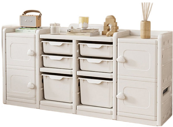 lilikoko 哩哩摳摳 B2 號收納櫃 組合四, 3層, 玉蓮白