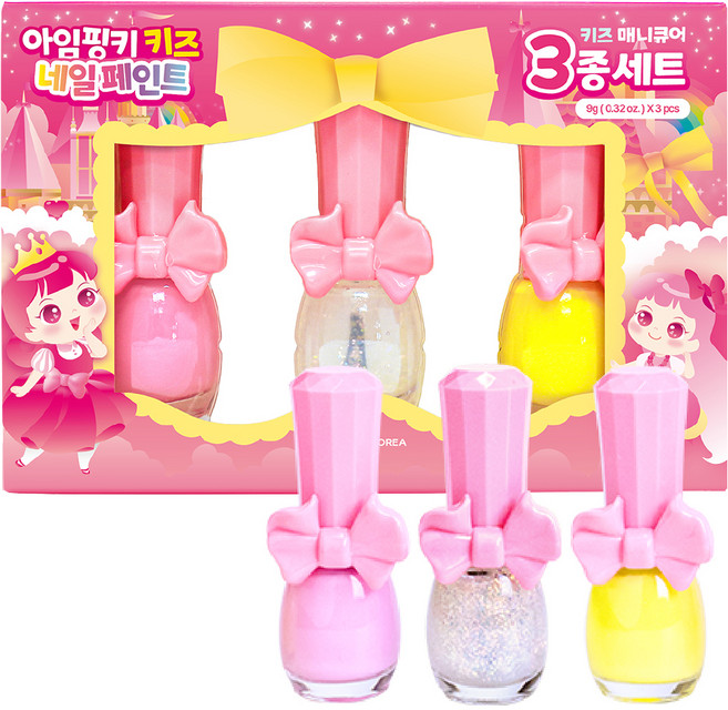 아임핑키 핑키페인트 유아매니큐어 3종, 1개, C세트