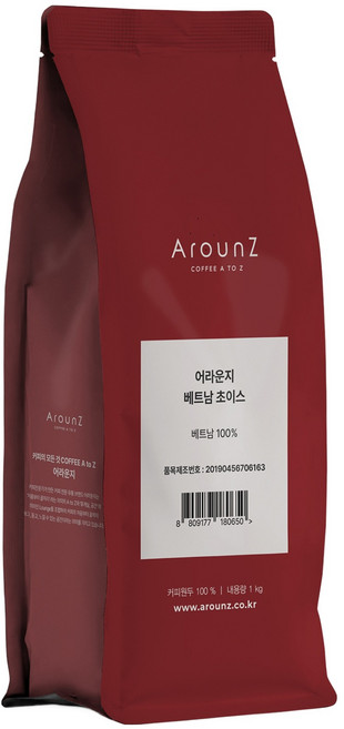 어라운지 베트남 초이스 커피 원두, 1kg, 1개, 홀빈(분쇄안함)