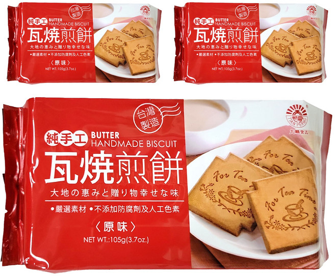 TIAN PERNG 天鵬食品 瓦燒煎餅 原味, 105g, 3包