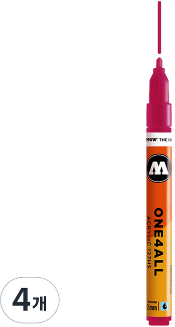 모로토우 원포올 아크릴 마카 2mm 127HS 232 magenta, 4개