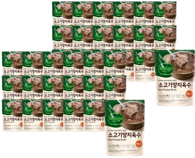 비비고 소고기양지육수, 500g, 36개