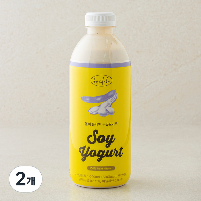 볼비 플레인 두유요거트, 1L, 1개입, 2개