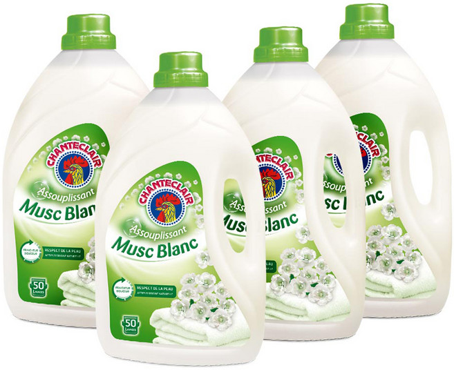 샹떼클레어 섬유유연제 화이트머스크 본품, 3L, 4개