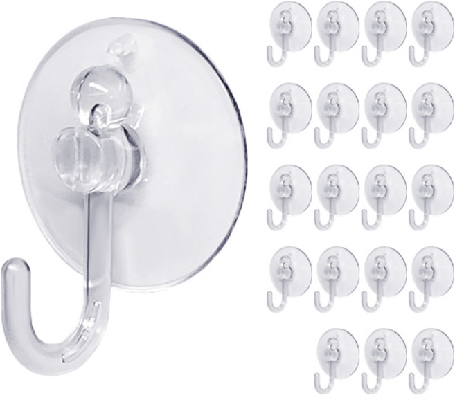 피키픽스 진공 흡착 큐방 + 고리 20p, 투명, 1세트