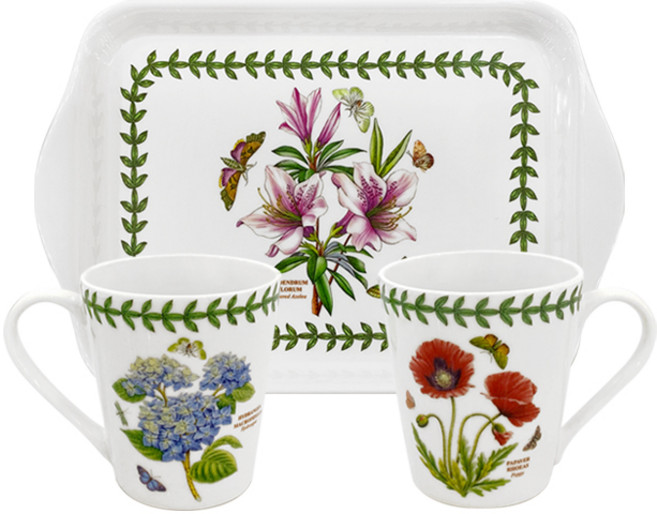 포트메리온 보타닉가든 머그 트레이 세트 180ml, 혼합색상, 1개