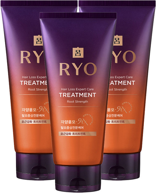 려 자양윤모 9EX 탈모증상전문케어 모근강화 트리트먼트, 330ml, 3개