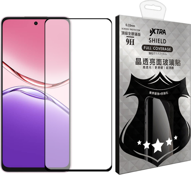 vXTRA 飛創 手機 鋼化玻璃保護貼 OPPO A5 Pro 5G 全膠貼合 亮面 9H 滿版黑框 1個