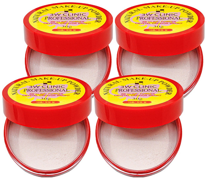 3W클리닉 내추럴 메이크업 파우더 30g, 10호 투명펄, 4개