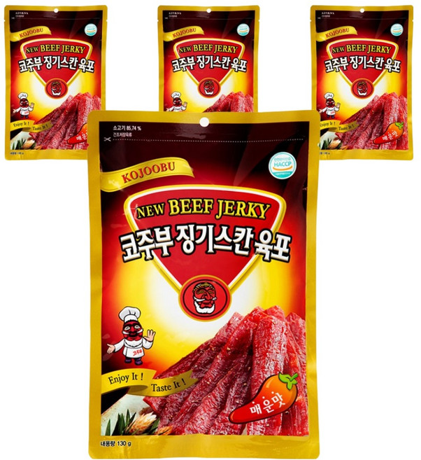 코주부 징기스칸 육포 매운맛, 130g, 4개