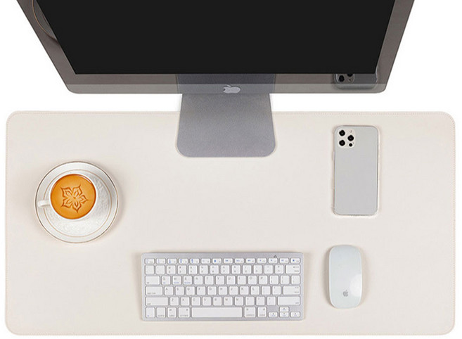 베네블 가죽 심플 와이드 데스크매트, 화이트