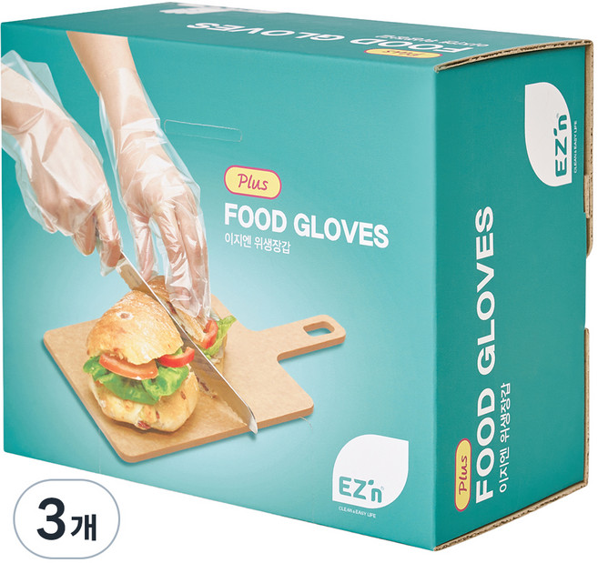 EZn이지엔 위생장갑 플러스, 500개입, 3개