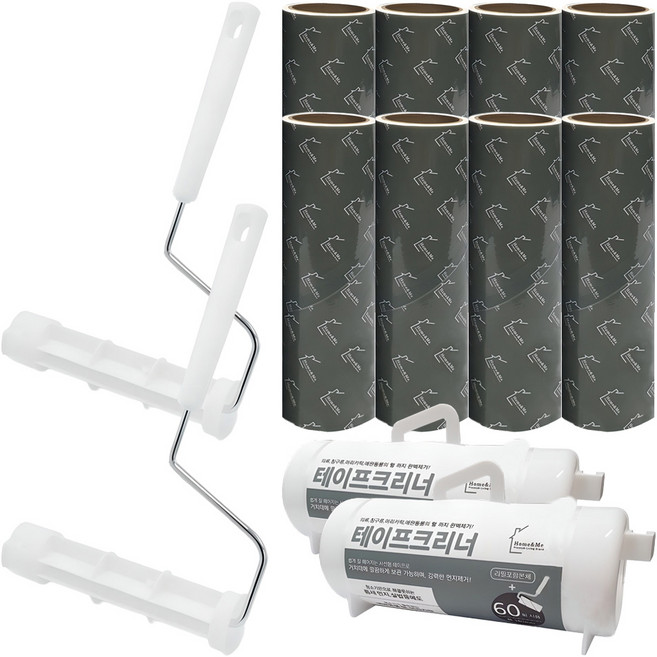 홈앤미 초강력 사선 컷팅 테이프크리너 핸들 본품 세트 + 리필 60회분 3p, 2세트