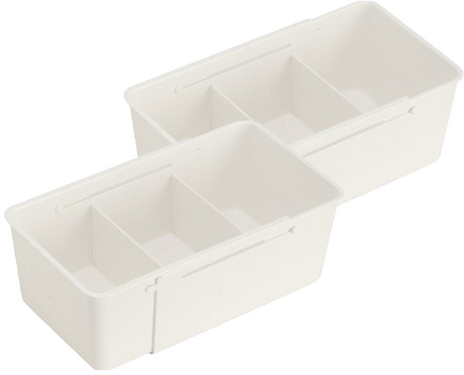 에이비엠코리아 칸막이 길이조절 수납바구니 와이드형, 2개